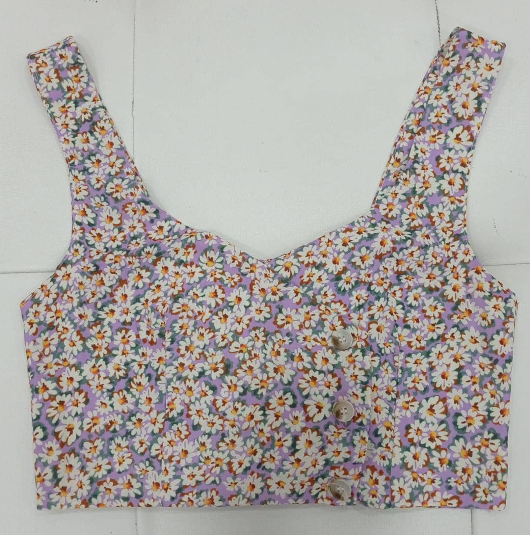 Top flores lila